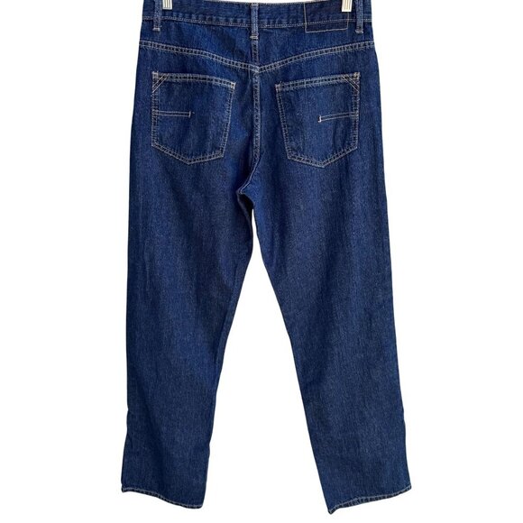 Calvin Klein Mens Dark Wash Relaxed Fit All Cotton Straight Leg Denim Jeans 32x3 - Picture 4 of 11